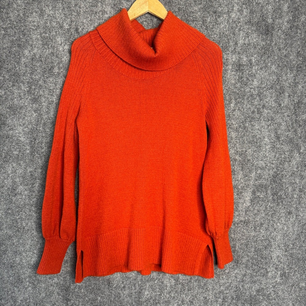 By Anthropologie Sweater Women S Orange Cowl Neck Knit Casual Classic‎ Boho